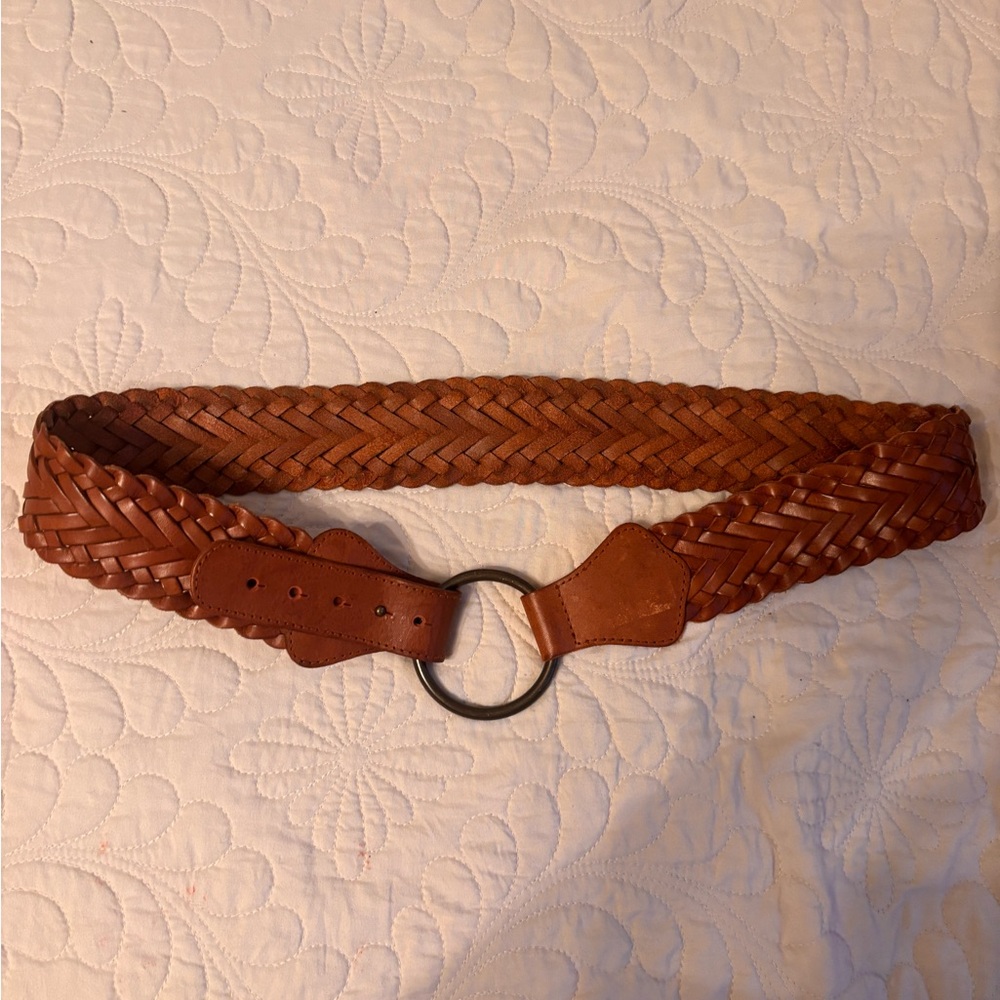 GAP Woven Leather Belt - Cognac